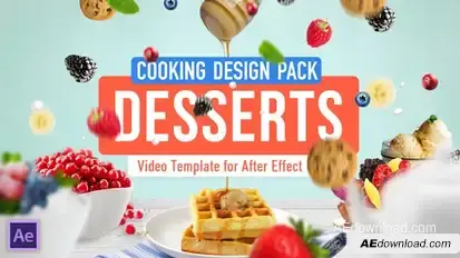 Cooking Design Pack - Desserts Video Displays template preview