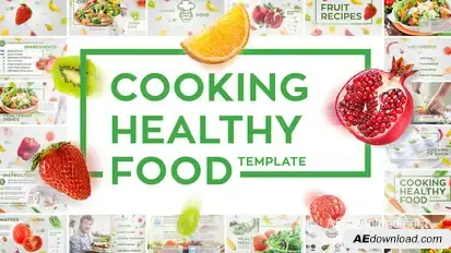 Cooking Healthy Food Video Displays template preview