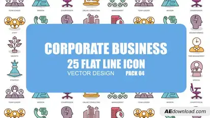 Corporate Business - Flat Animation Icons Video Displays template preview