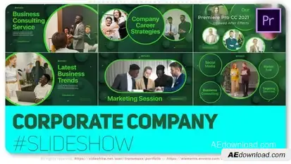 Corporate Company Slideshow Premiere Pro template preview