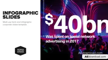 Corporate Infographic Slides Video Displays template preview