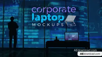 Corporate Laptop Mockups Video Displays template preview