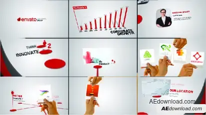 Corporate Profile With Hand Gestures Video Displays template preview