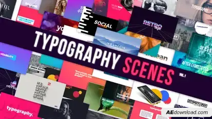 Corporate Typography Video Displays template preview