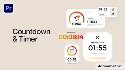 Countdown & Timer Premiere Pro template preview