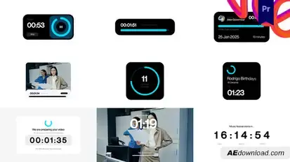 Countdown & Timer Pack Premiere Pro template preview
