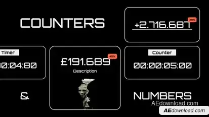 Counters and Numbers Premiere Pro template preview