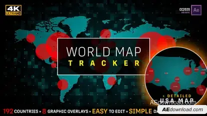 COVID-19 Coronavirus Pandemic Tracker | World Map & USA Map Population Video Displays template preview