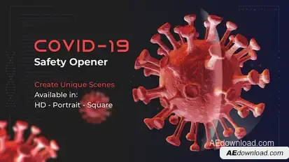 Covid-19 Safety Opener Video Displays template preview