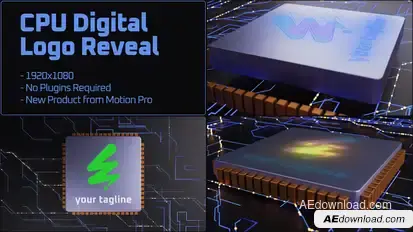 CPU Digital Logo Reveal Premiere Pro template preview