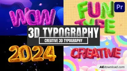 Creative 3D Typography For Premiere Pro Premiere Pro template preview