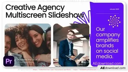 Creative Agency Multiscreen Slideshow Premiere Pro template preview