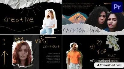 Creative Crumbled Paper Slides for Premiere Pro Premiere Pro template preview