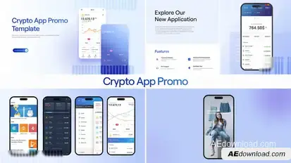 Crypto App Promo Premiere Pro template preview