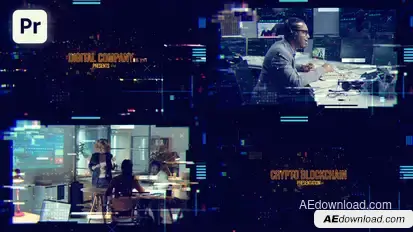 Crypto Digital Titles Premiere Pro template preview