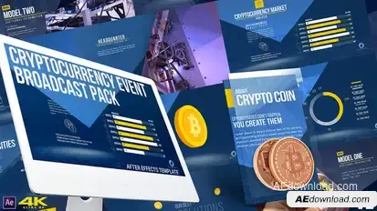 Cryptocurrency Event Broadcast Pack v2 Video Displays template preview
