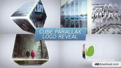 Cube Parallax Logo Reveal Video Displays template preview