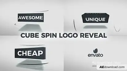 Cube Spin Logo Reveal Video Displays template preview