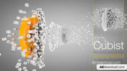 Cubist C4D Logo Animation Video Displays template preview