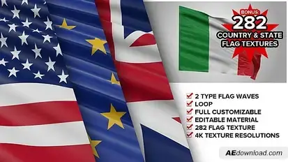 Custom Element 3D Flag Video Displays template preview