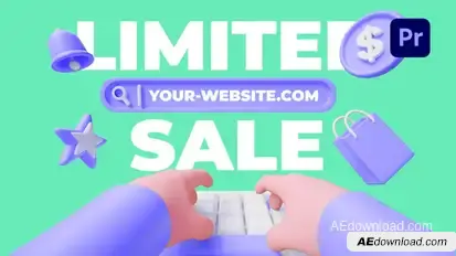 Cute 3D Sale Promo Premiere Pro template preview