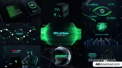 Cyber Technology Trailer Video Displays template preview