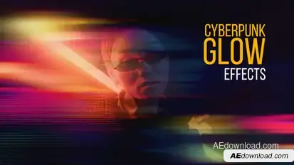 Cyberpunk Glow Effects Premiere Pro template preview