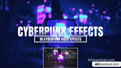 Cyberpunk Overlays Effect | MOGRT Premiere Pro template preview