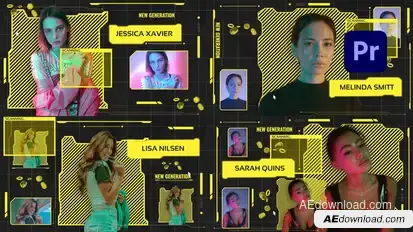 Cyberpunk Scan Premiere Pro template preview