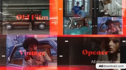 Damaged Old Film Reel Intro: Authentic Vintage Stip Opener Slideshow for Premiere Pro Premiere Pro template preview