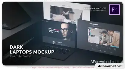 Dark Laptops Mockup - Website Promo Premiere Pro template preview