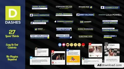 Dash Lower Thirds Video Displays template preview