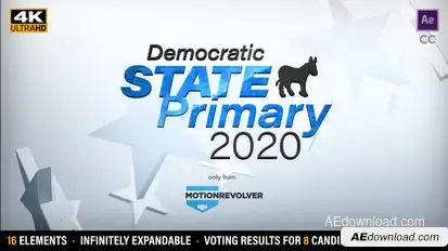 Democratic or Republican State Primary Election Results Kit Video Displays template preview