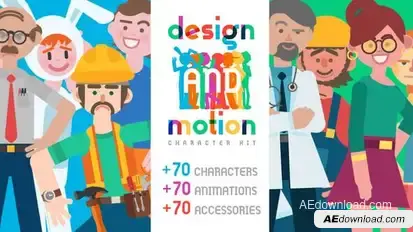 Design and Motion Character Animation Toolkit Video Displays template preview