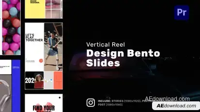 Design Bento Slides Vertical Reel for Premiere Pro Premiere Pro template preview