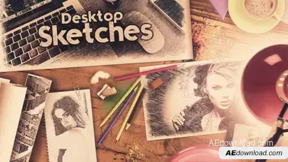 Desktop - Sketch Slideshow Video Displays template preview
