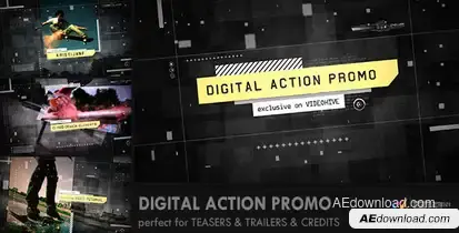 Digital Action Promo Video Displays template preview
