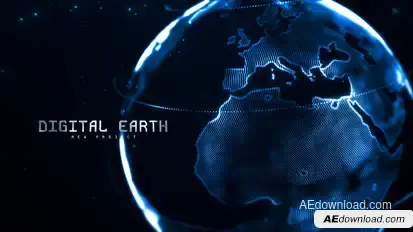 Digital Earth Premiere Pro template preview