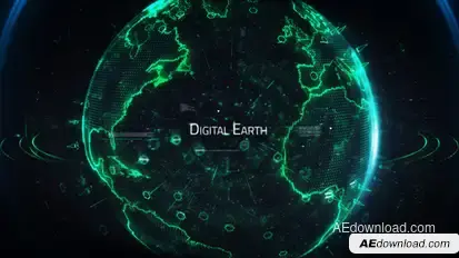 Digital Earth Title Video Displays template preview