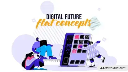 Digital Future - Flat Concept Video Displays template preview