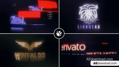 Digital Glitch Logo Video Displays template preview