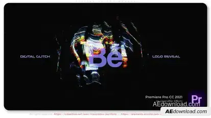 Digital Glitch Reveal Premiere Pro template preview