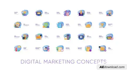 Digital Marketing Concepts Video Displays template preview