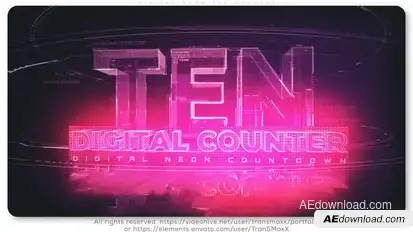 Digital Neon TEN Counter Video Displays template preview