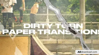 Dirty Torn Paper Transitions Premiere Pro template preview