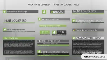 Discreet Simple And Modern Lower Thirds Package Video Displays template preview