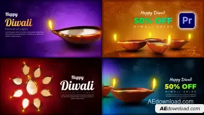 Diwali Greetings Pack Premiere Pro template preview