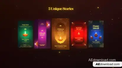 Diwali Social Media Post Mogrt Premiere Pro template preview