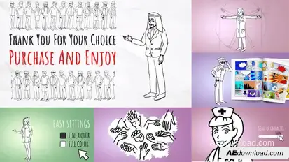 Doodle Characters Kit Video Displays template preview