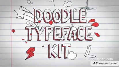 Doodle Typeface Kit Video Displays template preview